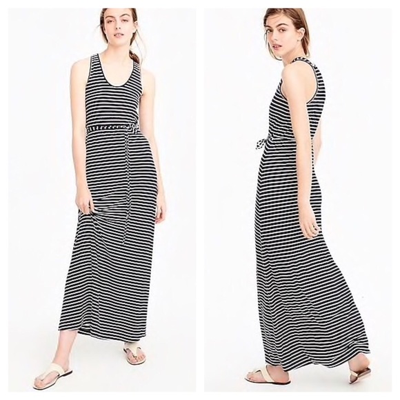 SOLD NWT J. Crew Blue/White Striped Maxi Dress - Picture 7 of 7